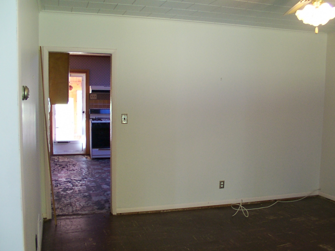Kitchen wall before renovation